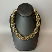 Load image into Gallery viewer, St Thomas Chunky Statement Goldtone Rope Chain Choker Necklace &amp; Bracelet Set (21"&amp; 9.75")
