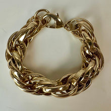 Load image into Gallery viewer, St Thomas Chunky Statement Goldtone Rope Chain Choker Necklace &amp; Bracelet Set (21"&amp; 9.75")
