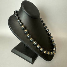 Load image into Gallery viewer, Coldwater Creek Luna Luster Black Faux Pearl Goldtone Necklace (30")
