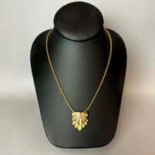Load image into Gallery viewer, Vintage Monet Goldtone Double Scallop Fan Pendant on 24" Chain Necklace

