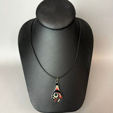 Load image into Gallery viewer, Greg Homer Alaska First Nation Art Silvertone Enamel Pendant on 20" Cord Necklace
