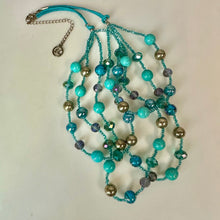 Load image into Gallery viewer, Erika Lyons Faux Turquoise Crystal &amp; Glass Bead Layered Necklace (22")
