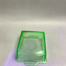 Load image into Gallery viewer, Vintage 1930's Hazel Atlas Green Uranium Depression Glass Refrigerator Dish (5")
