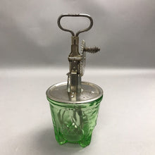 Load image into Gallery viewer, 1930s Antique Uranium Glass 16oz Hand Mixer/Egg Beater UV Glow (10")
