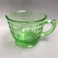 Load image into Gallery viewer, Vintage Green Uranium Depression Glass 2-Cup Measuring Cup
