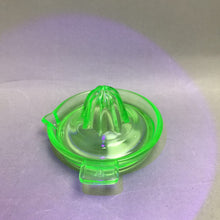 Load image into Gallery viewer, Vintage Uranium Green Glass Citrus Juicer Reamer Top 5" Round
