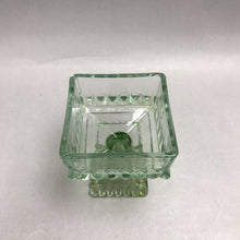 Load image into Gallery viewer, Vintage Green Glass "Wedding Box" Candy Dish (4.5x3.5x3.5)
