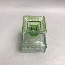Load image into Gallery viewer, Vintage Green Glass "Wedding Box" Candy Dish (4.5x3.5x3.5)
