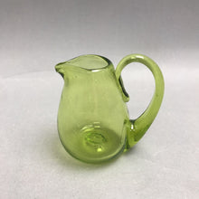Load image into Gallery viewer, Vintage Jamestown Glasshouse Hand-Blown Avocado Green Mini Pitcher (3.5x3)

