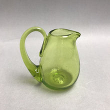 Load image into Gallery viewer, Vintage Jamestown Glasshouse Hand-Blown Avocado Green Mini Pitcher (3.5x3)
