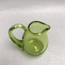 Load image into Gallery viewer, Vintage Jamestown Glasshouse Hand-Blown Avocado Green Mini Pitcher (3.5x3)

