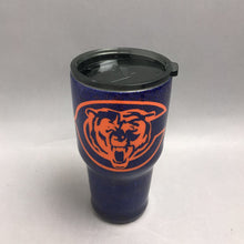 Load image into Gallery viewer, Glitter-Covered Stainless Steel Chicago Bears Tumbler (8x4)
