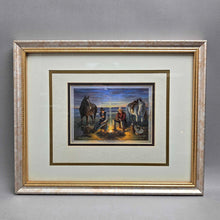 Load image into Gallery viewer, Framed Jack Dawson Print - Sharin the Light; Cowboys, Horses (12.5x15.5)
