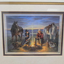 Load image into Gallery viewer, Framed Jack Dawson Print - Sharin the Light; Cowboys, Horses (12.5x15.5)
