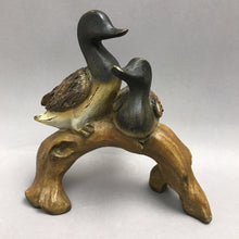Load image into Gallery viewer, Porcelain Two Ducks on Log Figurine (7x6)
