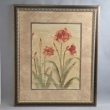 Load image into Gallery viewer, Gold Framed Cheri Blum Print - Row of Red Amaryllis (36x30)
