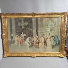 Load image into Gallery viewer, Antique Gold Framed Francesco Beda Lithograph - The Entertainment (29.5x41)

