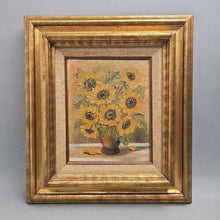 Load image into Gallery viewer, Gold Framed Oil On Canvas Painting - Sunflowers; Signed Ritter (18x16)
