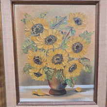Load image into Gallery viewer, Gold Framed Oil On Canvas Painting - Sunflowers; Signed Ritter (18x16)

