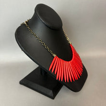 Load image into Gallery viewer, Red Dyed Howlite Bib Necklace (19")
