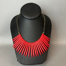 Load image into Gallery viewer, Red Dyed Howlite Bib Necklace (19")
