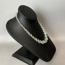 Load image into Gallery viewer, Vintage Art Deco Clear Faceted Crystal Ball Graduated Bead Necklace (16")

