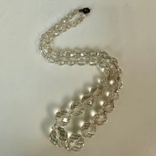 Load image into Gallery viewer, Vintage Art Deco Clear Faceted Crystal Ball Graduated Bead Necklace (16")
