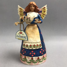 Load image into Gallery viewer, NIB Jim Shore Heartwood Creek Angel of Hospitality Angel w/Teapot and Tea Cup 2002 (8")
