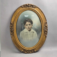 Load image into Gallery viewer, Antique Convex Bubble Glass Portrait - Boy in White (25x19) (As-Is; Frame)
