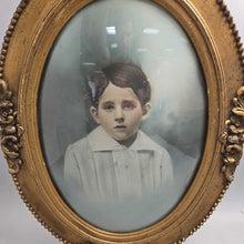 Load image into Gallery viewer, Antique Convex Bubble Glass Portrait - Boy in White (25x19) (As-Is; Frame)
