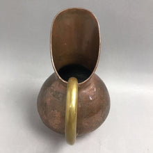 Load image into Gallery viewer, Vintage Floral Etched Pitcher with Brass Handle (9")
