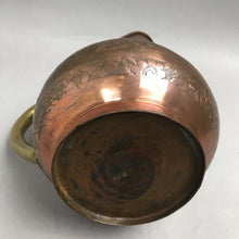 Load image into Gallery viewer, Vintage Floral Etched Pitcher with Brass Handle (9")

