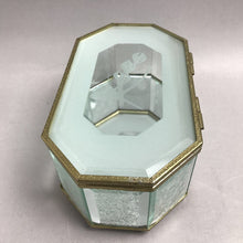 Load image into Gallery viewer, Frosted Etched Glass Jewelry Box with Brass (3x7x4)
