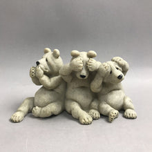 Load image into Gallery viewer, Vintage Quarry Critters Speak/See/Hear No Evil Bears "Uh Oh" Stone Figurine(8x4)
