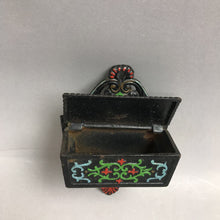 Load image into Gallery viewer, Vintage WILTON Handpainted Cast Iron Wall Mount Match Safe Holder (6x4)
