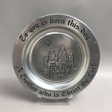 Load image into Gallery viewer, Vintage 1978 Wilton Company Pewter Plate A Savior Who Is Christ The Lord(11")

