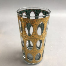 Load image into Gallery viewer, Vintage Set of 6 Culver Pisa Highball Glasses MCM 22k Gold Crackled Cutout (5")
