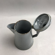 Load image into Gallery viewer, Vintage Gray Graniteware Enamel Coffee Pot w/White Speckles (9x6)
