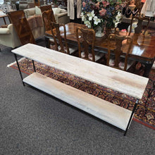 Load image into Gallery viewer, Primitive Wood &amp; Metal 2-Tier Display / Console Table (31x84x16)
