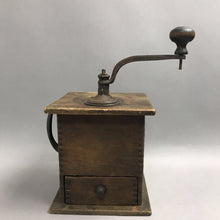 Load image into Gallery viewer, Antique Style Wood Box Coffee Grinder Cast Iron Crank (12")(As Is)
