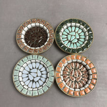 Load image into Gallery viewer, 4 Vintage Modern Art Mosaic Coasters Japan MCM Atomic Style Tiles (4")
