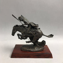 Load image into Gallery viewer, Vintage 1988 "THE CHEYENNE" Bronze Sculpture Franklin Mint w/ Wood Base (6")
