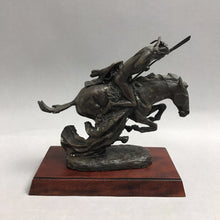 Load image into Gallery viewer, Vintage 1988 "THE CHEYENNE" Bronze Sculpture Franklin Mint w/ Wood Base (6")
