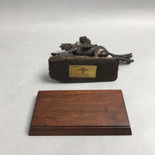 Load image into Gallery viewer, Vintage 1988 "THE COWBOY" Bronze Sculpture Franklin Mint w/ Wood Base (7")
