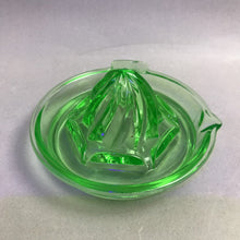 Load image into Gallery viewer, Vintage Green Uranium Depression Glass Citrus Reamer Juicer As-Is (5")
