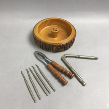 Load image into Gallery viewer, Vintage Tree Bark Nut Bowl W/ Picks And Cracker (6")
