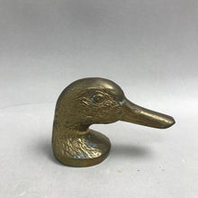 Load image into Gallery viewer, Vintage Brass Mallard Duck Head Bottle Opener Barware (3")

