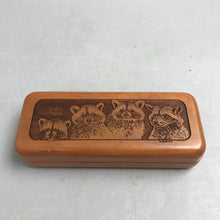 Load image into Gallery viewer, Wilderness Woods Raccoon Cherry Colored Wooden Music Box (2x6x2)
