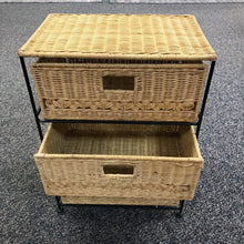 Load image into Gallery viewer, Rattan Wicker 3 Drawer Stand Metal Frame (22x16x10)
