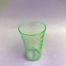 Load image into Gallery viewer, Vintage Green Uranium Glass 3" Dimpled Juice Shot Glasses Barware
